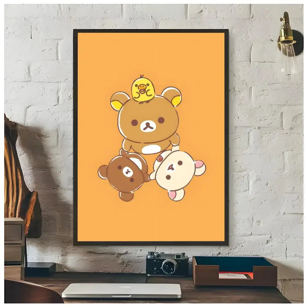 Rilakkuma Cute Cartoon R-Rilakkuma Poster Premium Decor Art & Gift for Household Lounge Home Ornaments