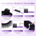 NAGARAKU Air Series Classic Individual Eyelash Extension 5th Generation Exculsive Material Nature Soft Light Matte Black