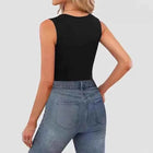Sexy Slimming T-Shirts for Women Fashion Square Neck Sleeveless Tops Harajuku Tanks Woman Clothes Casual Top Tees Streetwear