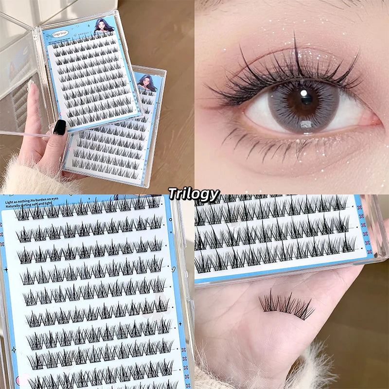 Gege Bear Sunflower False Eyelashes: Fairy Big Eyes, Trilogy False Eyelashes, Natural No-Adhesive, Easy for Beginners