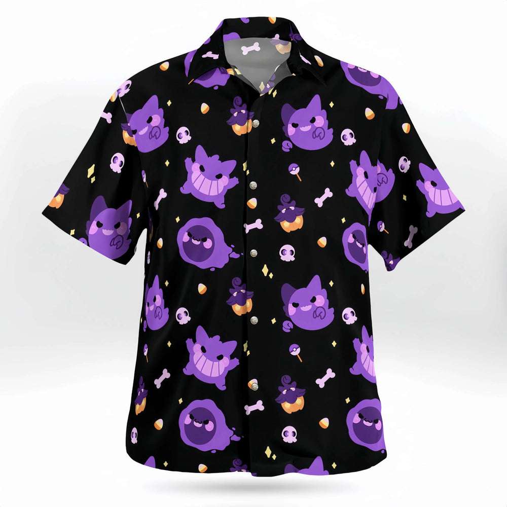 Pokemon Hawaiian Shirt Button Up Polyester