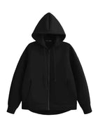 HH Autumn Winter Women's Zipper Hoodie Coat High Street Double Pockets Oversize Jakcet Loose Sweatshirts Outerwear Top