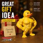 Muscle Duck Statue -3D Desktop Decor,Cute Bookshelf Whimsical Figurine,Multifunctional Indoor/Outdoor Decoration, Home Accessory