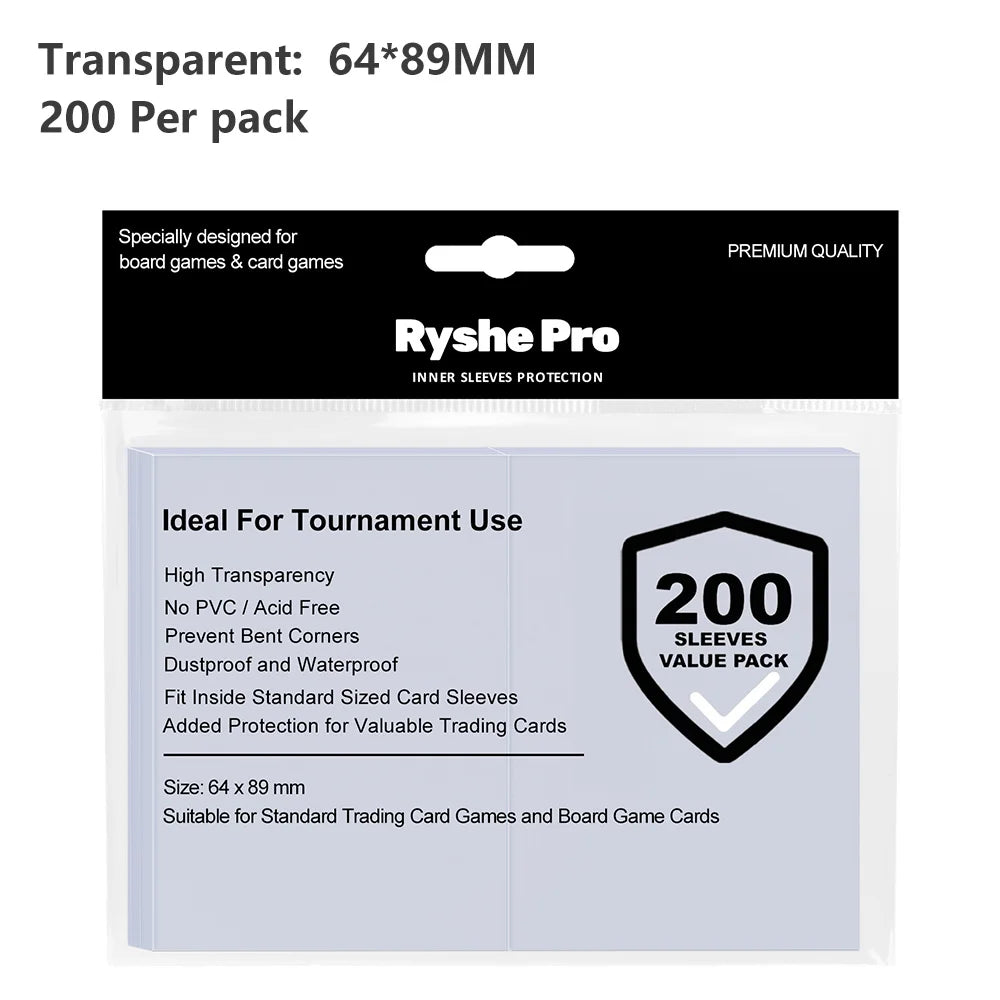 Clear Card Sleeves Non-PVC Plastic Protection