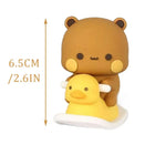 /Cute Kawaii Bubu Dudu Panda Bear Figure Cartoon Exciting Bear Miniatures Collectible Animal Toy Doll Ornament Home Derocation..
