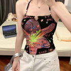 Y2K Tank Top Women Punk T-Shirt Harajuku Gothic Subculture Streetwear Vintage Kawaii Vest Effect Edgy Print Cat Tees Fashion