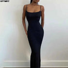 Satin Slip Sleeveless Backless Slim Sexy Maxi Dress 2022 Spring Women Party Y2K Concise Bodycon Elegant Dresses Female Clothing