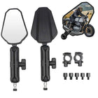 Universal Motorcycle Mirrors Angle Adjustable Folding Handlebar Side Mirror Compatible with Adventure Dirt Street Bike ATV