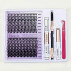 ISEEN DIY Lash Extension Mix Styles Lash Clusters Individual with Bond&Seal Remover Tweezers Lash Brush for Self Application