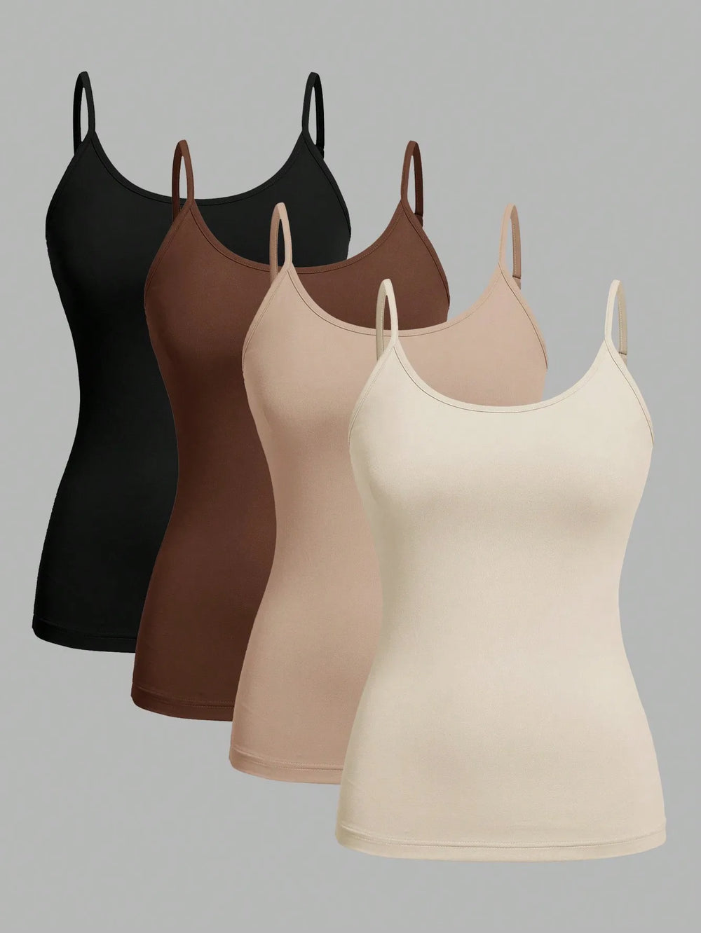 4 pcs Women Solid Color Camisoles Vest Women Tank Tops Female Summer Sexy Strap Basic Tops Sleeveless Camisole T-shirt