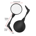 1 Pair Universal Folding Round Motorcycle Side Rearview Mirrors Anti-fall 10mm Bike Rear View Mirror For Scooter E-Bike Safety