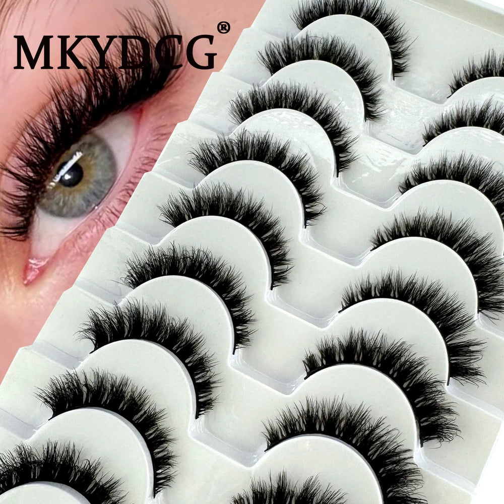 MKYDCG New 10 Pairs 3D Mink Lashes Faux Mink Fluffy Lash Soft Full Thick Wispy Eyelash Dramatic False Eyelashes Makeup