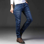 2025 New Business Men's Jeans Casual Comfortable Straight Stretch Fashion male Classic Premium Blue Black Denim trousers