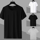 Casual Men's O Neck Solid Color Short Sleeve T Shirts Casual Slim Fit T Shirt Tee Top Pullover For Men Clothing
