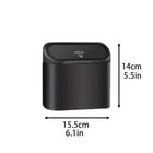 The covered car trash can contains 3 black garbage bags. The small car trash can is leak proof and miniature
