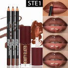4pcs Lip Kit Set-3pcs Lip Liner+1pc Lip Glaze, Waterproof&Long-Lasting Matte Effect,Versatile for Casual & Formal Occasions,