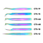 VETUS Original New MTS Series Silver Tweezers for Eyelash Extensions Stainless Steel Hyper Fine Tip Anti Static ESD Tweezers