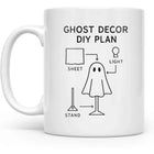 Ghost Decor DIY Plan Mug 11oz Ceramic Halloween Craft Gift for Quirky Sippers & Crafters