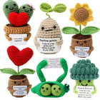 Positive Energy Crochet Doll Pocket Hug Handmade Knitted Plush Potato Plant Avocado Bee Turtle Duck Funny Emotional Support Gift