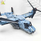 HUIQIBAO MOC 1389PCS V-22 Tiltrotor Aircraft Helicopter Building Block Children Military Airplane model Bricks Toy home Decor.