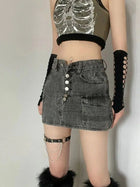 Punk Aesthetic Cyber Retro X-ray Skeleton Print Rib Sleeveless Vest ArmyGreen Crop Top Designer Clothes Women 2024 Summer Emo