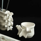 Simple Spine Coffee Cup Skeleton Ceramic Mug Desktop Decorative Pen Holder Ornaments Cute Coffee Cups Creative Gift for Friends