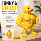 Muscle Duck Statue -3D Desktop Decor,Cute Bookshelf Whimsical Figurine,Multifunctional Indoor/Outdoor Decoration, Home Accessory
