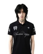 Loyalty Graphic Street Print Short Sleeve Polo America Retro Street Hip-hop Style Men Y2k Men Casual Embroidery