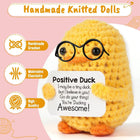 Positive Energy Crochet Doll Pocket Hug Handmade Knitted Plush Potato Plant Avocado Bee Turtle Duck Funny Emotional Support Gift