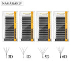 NAGARAKU Automatic Flowering W Shape Bloom 3D 4D 5D 6D Premade Fans Eyelash Extensions Natural Soft Light Full Dense