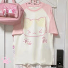 Japanese Grunge T-shirt Y2k Aesthetics Harajuku Anime Cartoon Tops Tees Short Sleeve Women Kawaii Clothing Vintage Streetwear