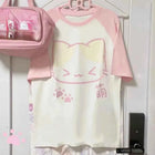 Japanese Grunge T-shirt Y2k Aesthetics Harajuku Anime Cartoon Tops Tees Short Sleeve Women Kawaii Clothing Vintage Streetwear