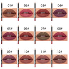 12 Pcs Long-Lasting Lipstick Set with Professional Lip Liner Pencil and Matte Lip Gloss for Women Valentine's Day Gifts