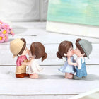 2pcs/pair Cute Lovers Ornaments Sweet Dance Couple Figurines Miniature Craft Decoration Fairy Garden Decor Home Wedding