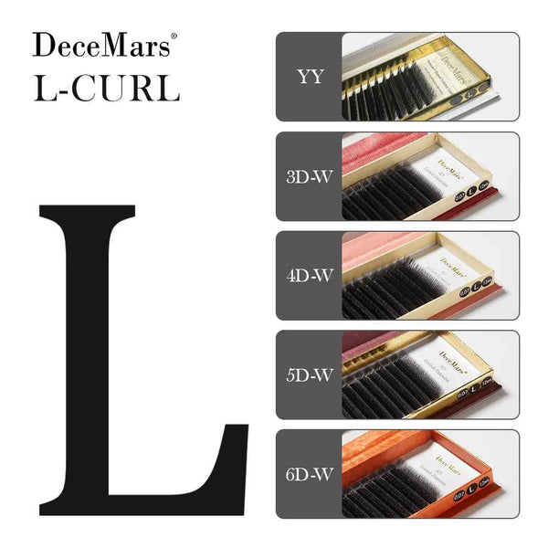 DeceMars L-curl M Curl YY 3D 4D 5D 6D Eyelash Extension 12 Lines for Makeup