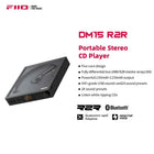 FiiO DM15 R2R/DM15 AKM Portable Stereo CD Player, High-Power Output, USB/CD HiFi Audio, HD Display