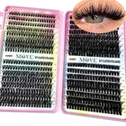 New 640 Cluster Lashes Kit 5D Fluffy Thick Eyelash Extension Kit Volume Mixed Tray Faux Mink Lashes Lash Extension Makeup