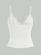 Sexy Contrast Lace Bow Front Crop Cami Top Women 2026 Summer Grunge Punk Y2K Clothes Ruched Skinny Backless Tee Shirt