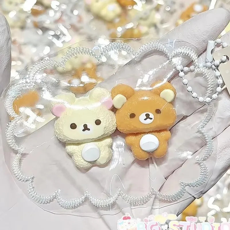 New Kawaii Two Bears Soft Squeeze Fidget Toy Stress Relief Toy Diy Ornament Relieve Adult Stress