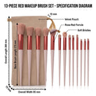 13 PCS Makeup Brushes Set Eye Shadow Foundation Women Cosmetic Brush Eyeshadow Blush Beauty Soft Make Up Tools Bag