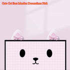 Cute Cat Ears Monitor Decorations Pink - Bow Bell Ears Display Esports Room Decoration Ornaments