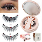 3Pcs Magnetic False Eyelashes With Mirror Case Tweezers Natural Fluffy Mink Lashes No Glue Magnetic Lash
