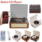 Retro CD Player Rechargeable Wireless Bluetooth 5.0 Speaker Portable Home Music Player USB 3.5mm AUX Desktop CD Player for Phone