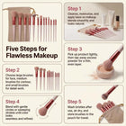 13 PCS Makeup Brushes Set Eye Shadow Foundation Women Cosmetic Brush Eyeshadow Blush Beauty Soft Make Up Tools Bag