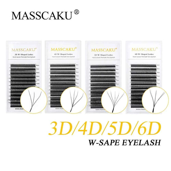 MASSCAKU 3D 6D 8D W Shape Lashes Global Wholesale Eyelash Clusters Easy Fan Volume Wispy Fake Lash Premium Dense Cilia Supplier