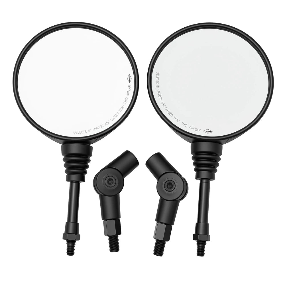 1 Pair Universal Folding Round Motorcycle Side Rearview Mirrors Anti-fall 10mm Bike Rear View Mirror For Scooter E-Bike Safety