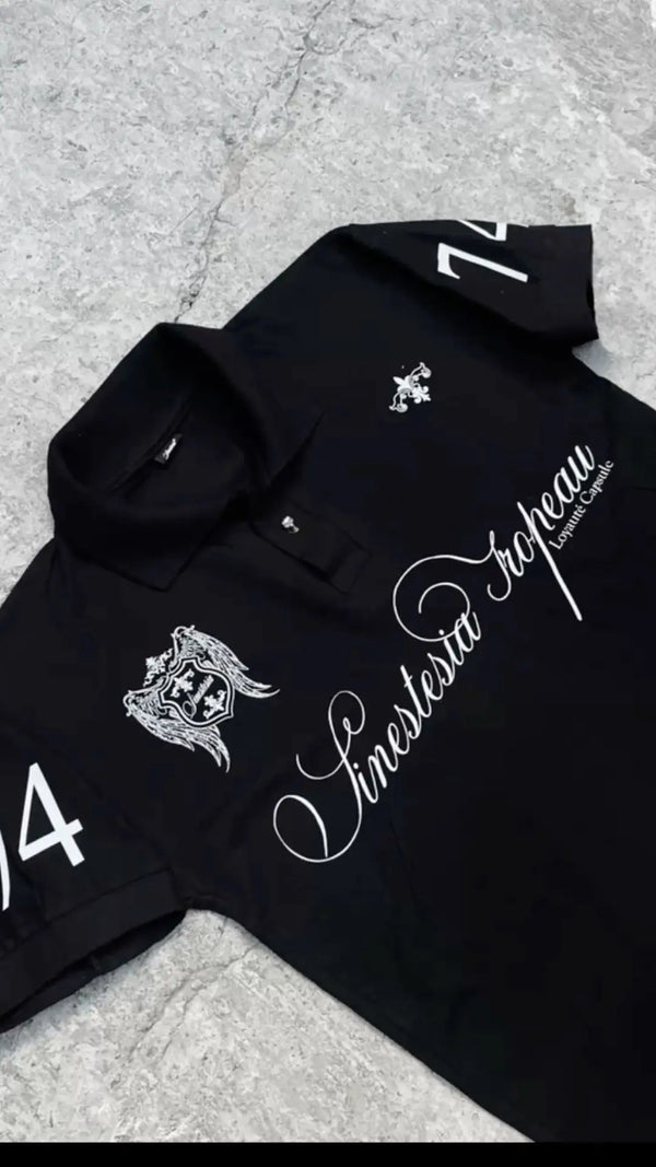 Loyalty Graphic Street Print Short Sleeve Polo America Retro Street  Hip-hop Style Men Y2k Men Casual Embroidery