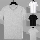 Casual Men's O Neck Solid Color Short Sleeve T Shirts Casual Slim Fit T Shirt Tee Top Pullover For Men Clothing