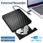 2 in 1 USB 3.0 Type C External DVD RW ROM CD Player Writer Reader Optical Drives for Laptop Desktop Computer Portable DVD Burner