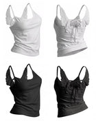Angel Wings Vest 3D Embossed Wings Embroidery Spaghetti Strap Vest Y2K Women Gothic Fashion Summer Sexy Slim Backless Short Top